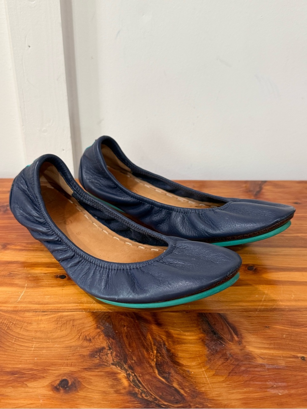 Tieks California Navy Leather Ballet Flats